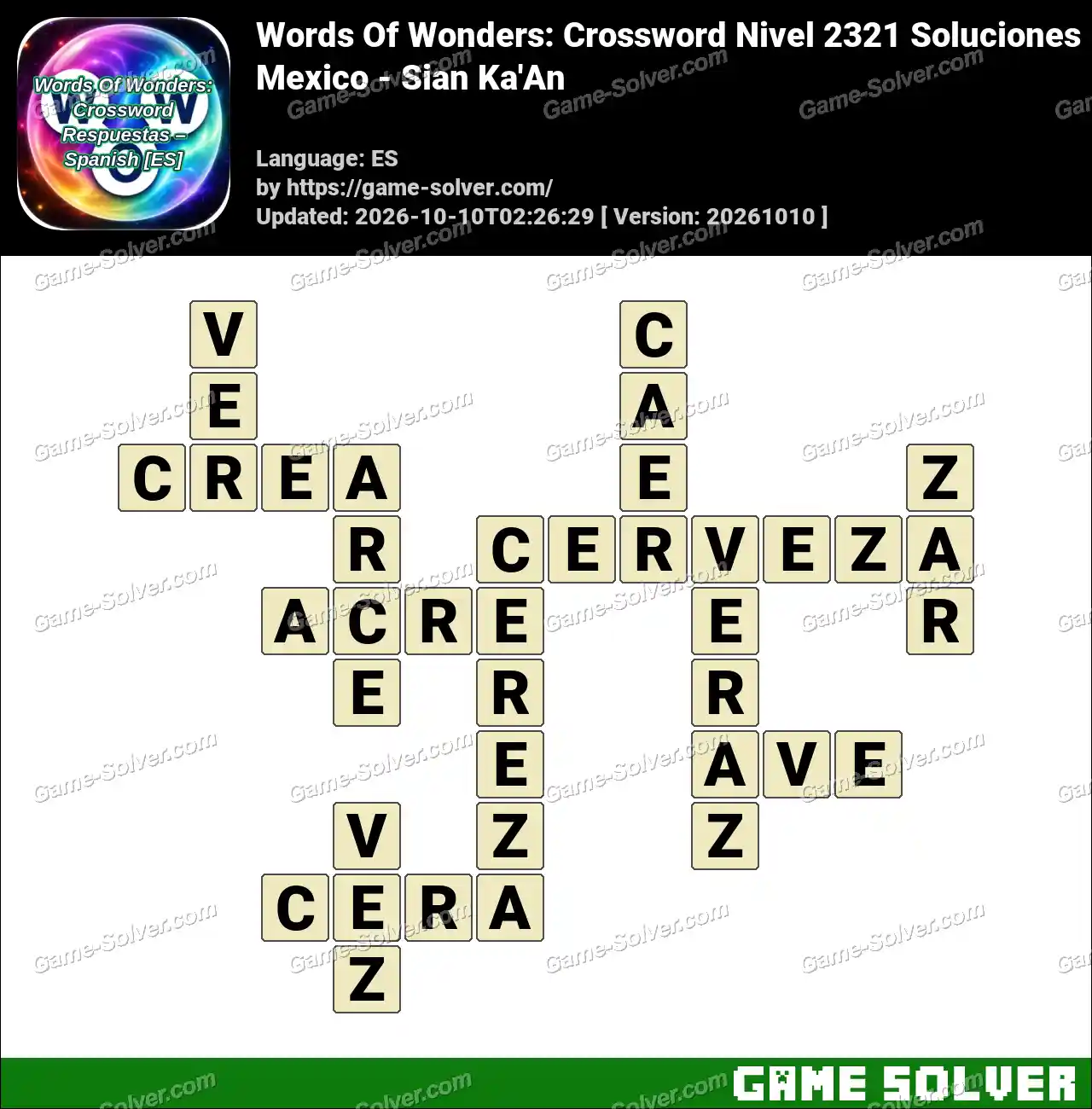 Words Of Wonders: Crossword Nivel 2321 Soluciones – Mexico – Sian Ka’An